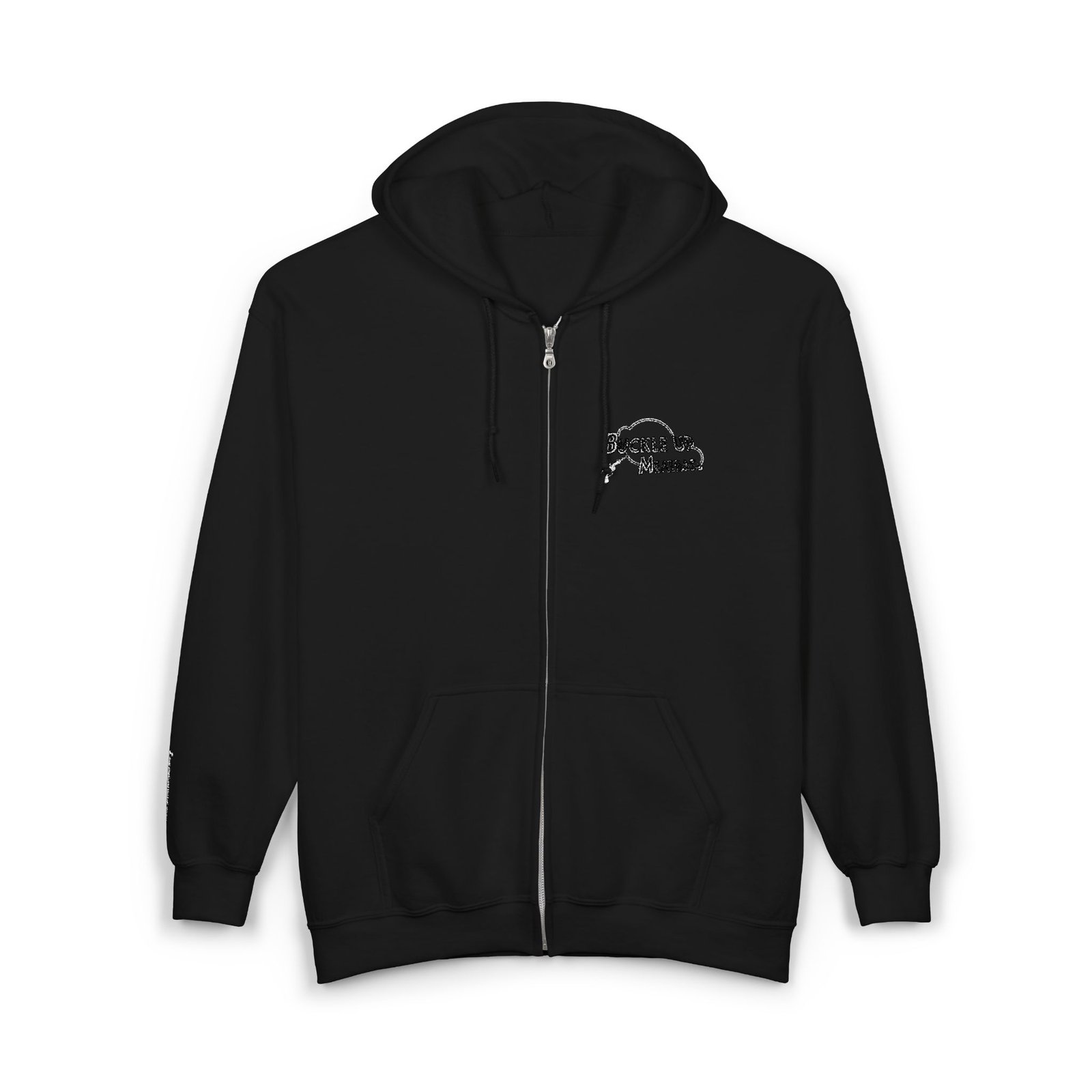 Buckle Up, Meatbag! Embroidered Hoodie - Image 2